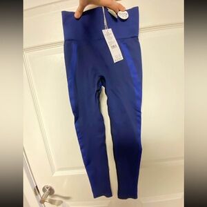 ECO Seam-Free Ribbed Leggings – Blue | Size Small | Oeko-Tex Certified NWT